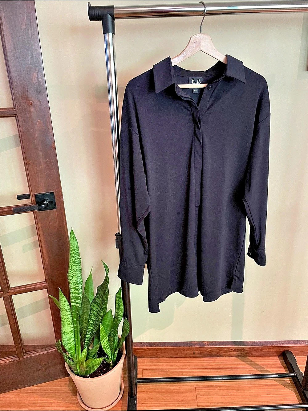 Black Maternity Button-Down Blouse Like New Medium